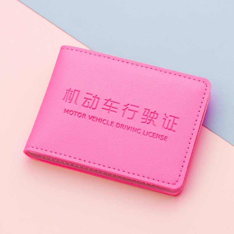 2 Posición de la tarjeta 6 posición de la tarjeta licencia de conducir del vehículo de motor macaron licencia de conducir de las mujeres cubierta de cuero cuaderno de conducción de los hombres cubierta de la licencia de conducir de las mujeres