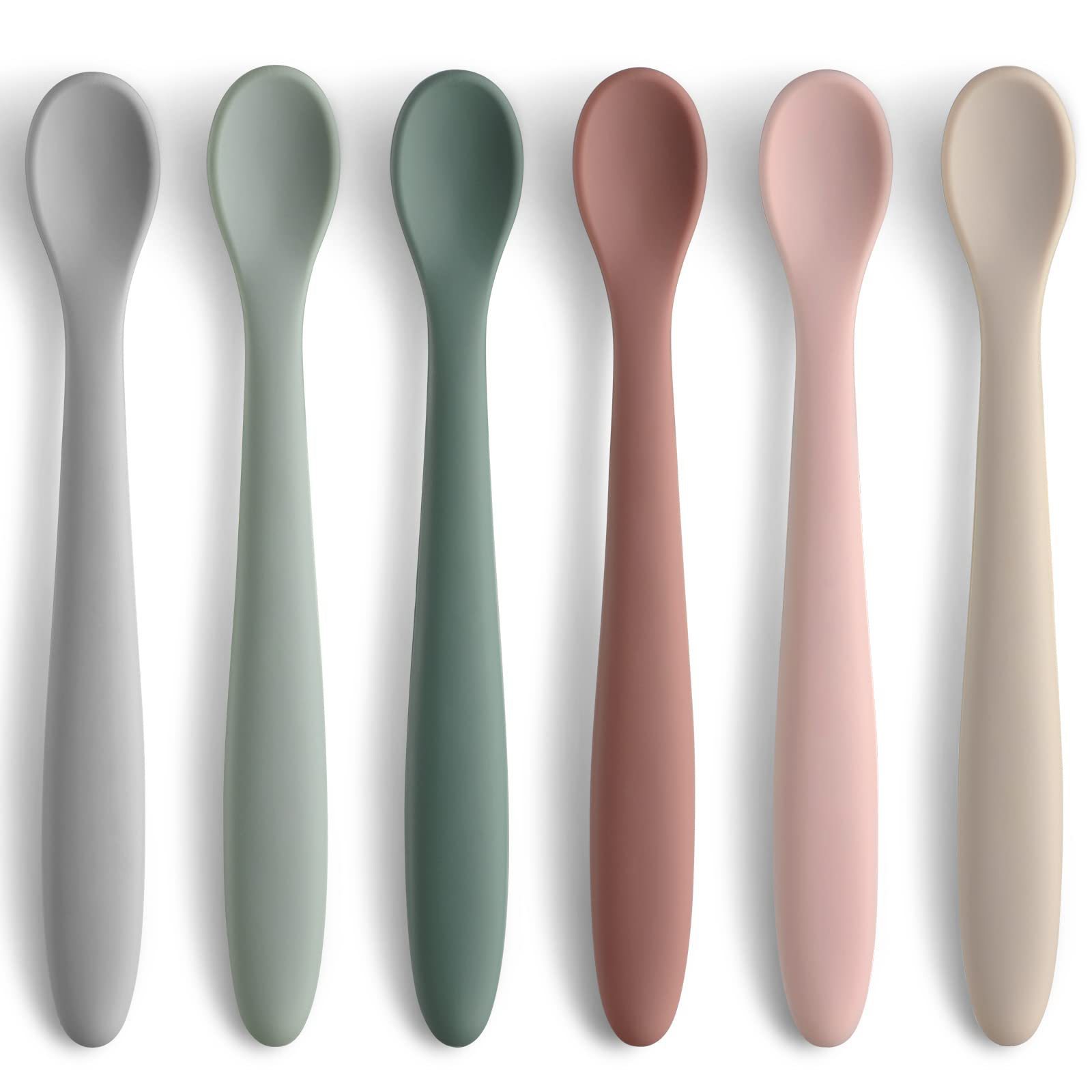 Silicone Baby Feeding Spoon First Stage Training Spoon Baby Tableware Feeding Supplies Soft Tip Infant Weaning Spoon