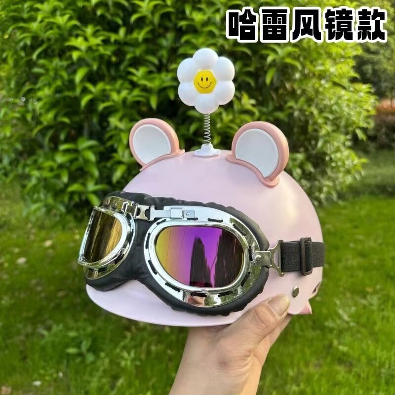 3C certified men's and women's electric vehicle helmet, couple's Harley retro half helmet, motorcycle all-season riding safety helmet