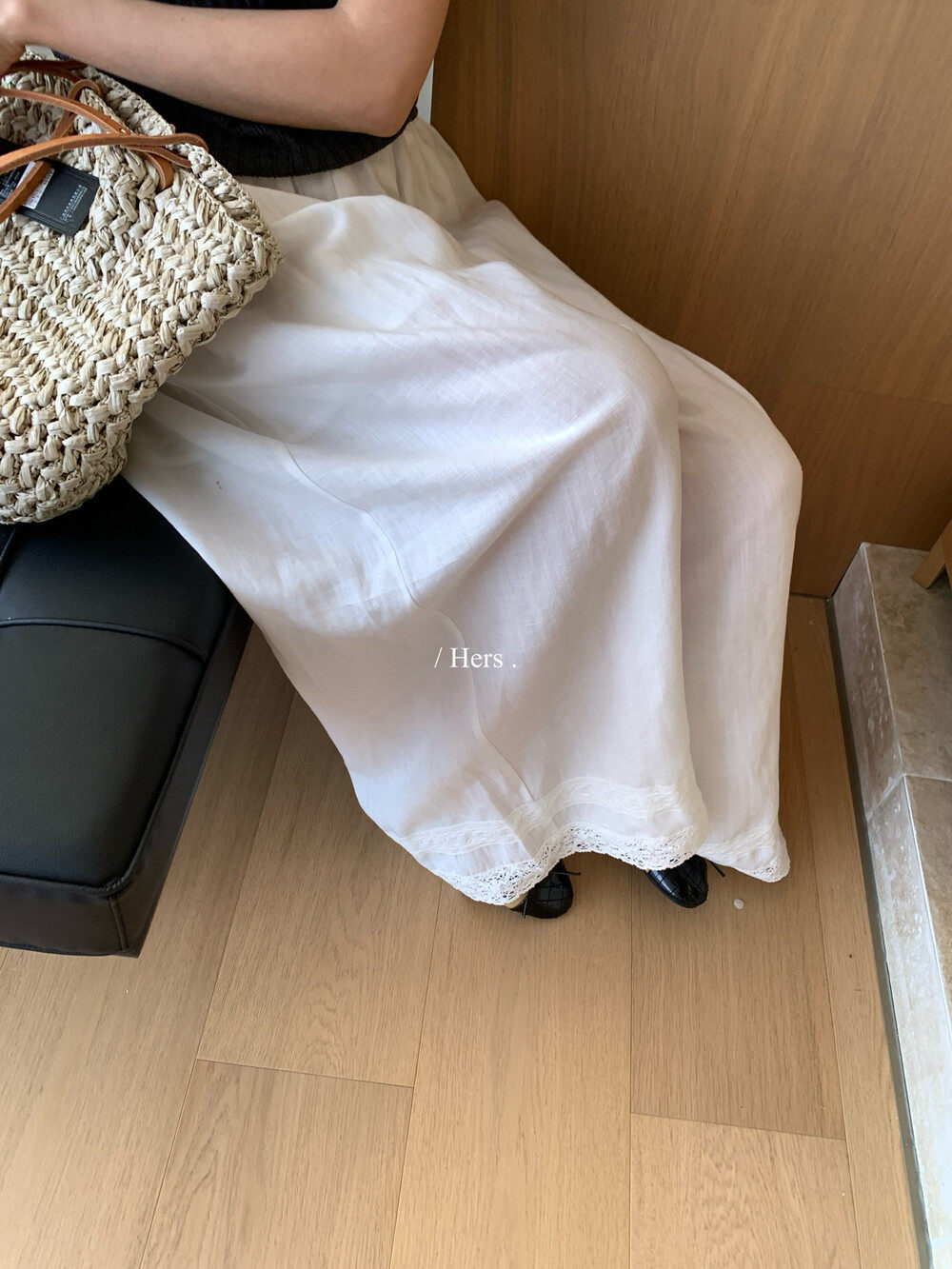 Quần culottes nữ ống rộng cạp cao chun eo viền ren dáng suông — màu trắng, xanh lá cây, yến mạch chi tiết 18