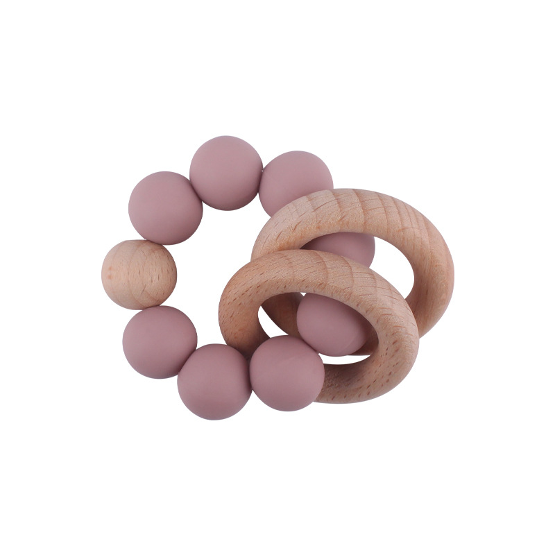 Nuevo bebé suministros DIY mordedor pulsera juguete calmante bebé mordedura de silicona molar de juguete de haya teether