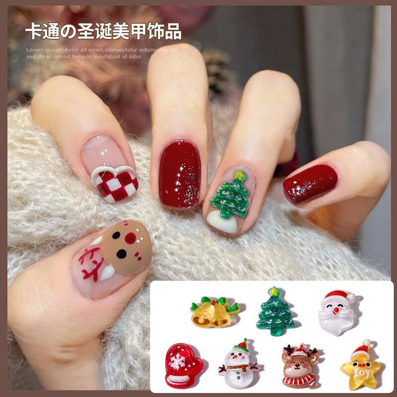 New Christmas Cartoon Nail Art Ornaments Cute Elk Snowman Christmas Bells Resin DIY Nail Ornaments New Christmas Cartoon Nail Art Ornaments Cute Elk Snowman Christmas Bells Resin DIY Nail Ornaments