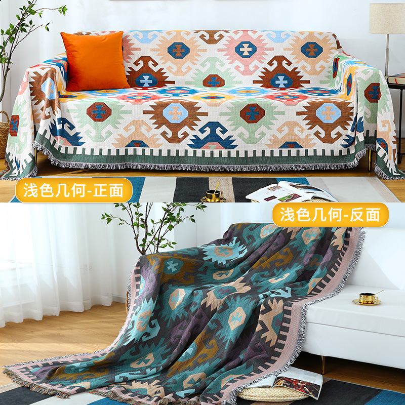 Nordic Internet celebridad sofá manta de doble cara cubierta completa sofá cojín de tela estilo ins Four Seasons universal de algodón de lino cubierta de la toalla del sofá
