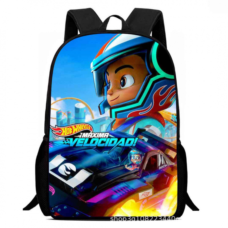Schoolbag for Primary School Students Hot Wheels Racing Racing Cartoon Schoolbag Cross-border Hot Sale Children's Backpack Kindergarten Backpack