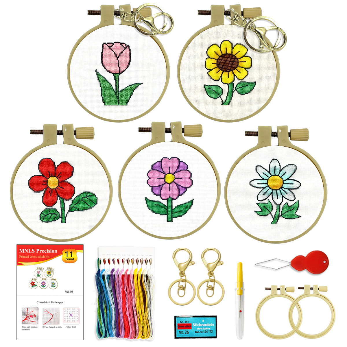 Nuevo bordado cruzado transfronterizo colgante floral planta simple DIY niños bordados cruzados image 6