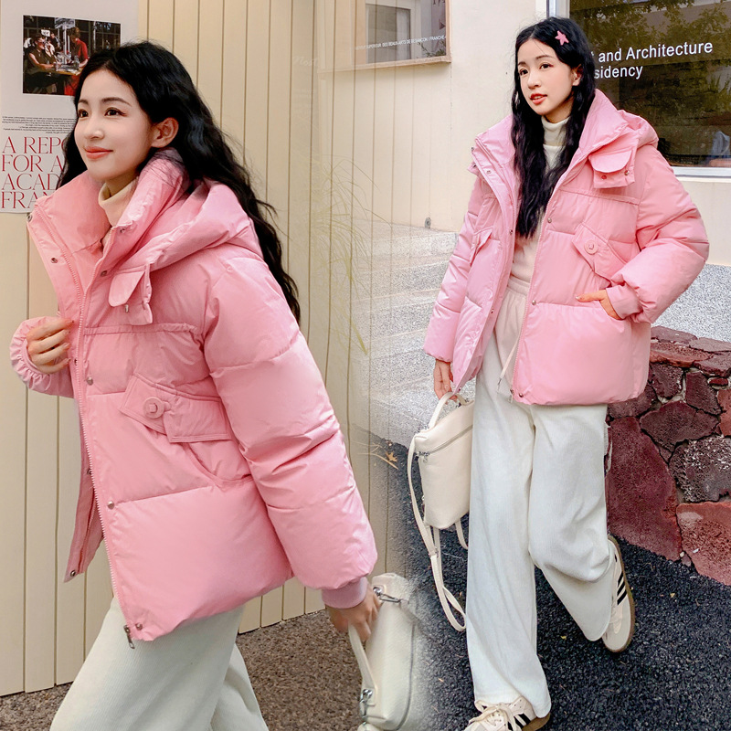 Ropa de pan corta de algodón coreano mujer pequeña gorra de calentamiento casual versátil de algodón mujer chaqueta de invierno image 4