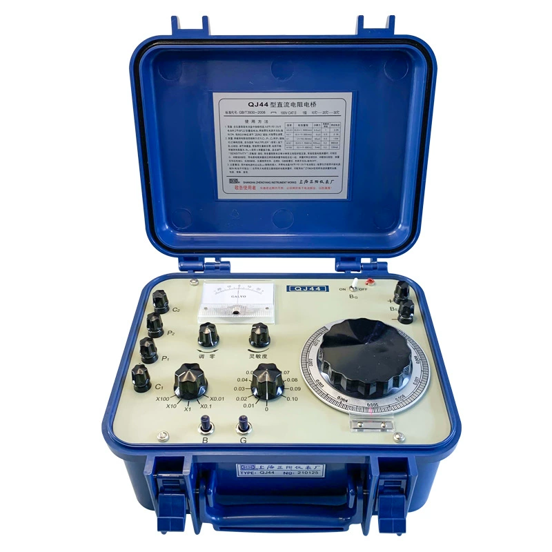 Shanghai Zhengyang QJ44 DC двухрычажный прибор для измерения сопротивления моста Тестер сопротивления двойного моста по Кельвину