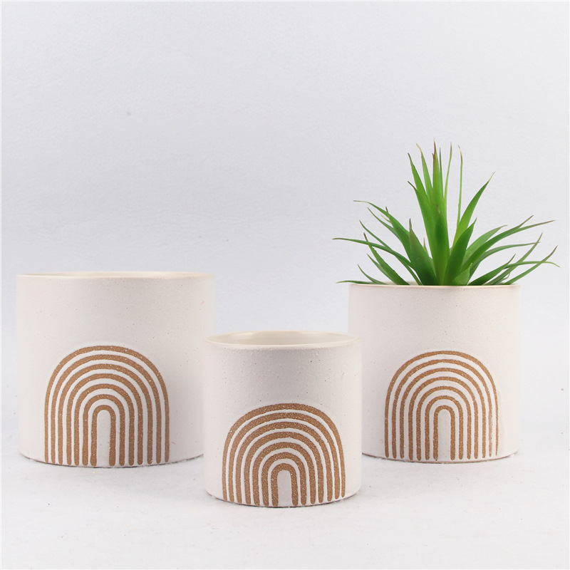 北欧INS风磨砂陶瓷花盆简约绿植多肉植物盆栽桌面装饰花盆批发