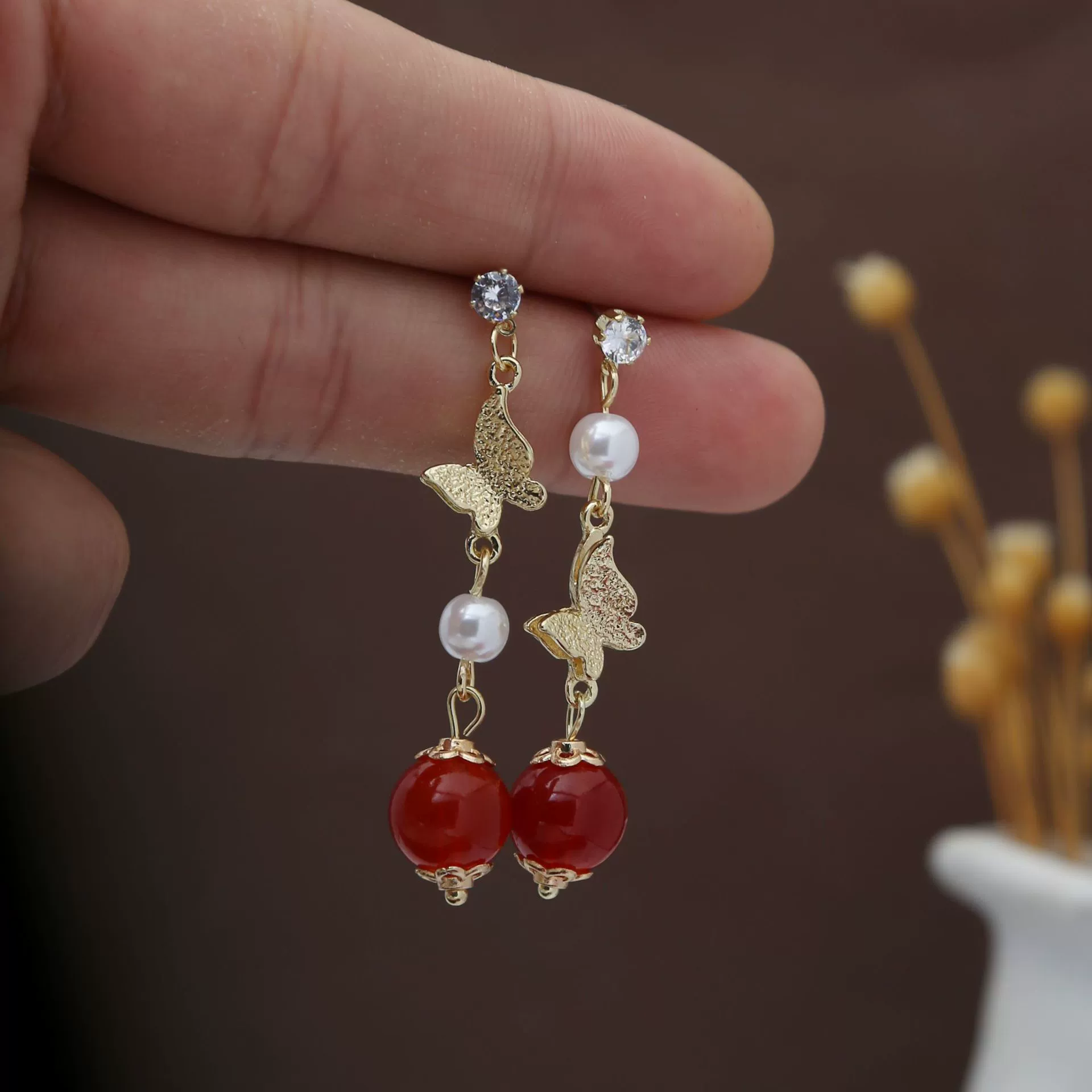 Серьги из смолы и сплава в стиле китайского Ханьфу, элегантный каплевидный дизайн, лёгкие, длина 9,5 см