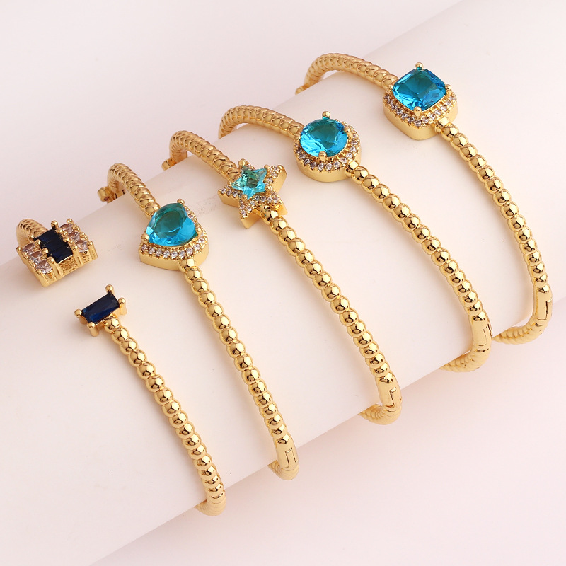 Fashion Geometric Copper Plating Zircon Bangle 1 Piece