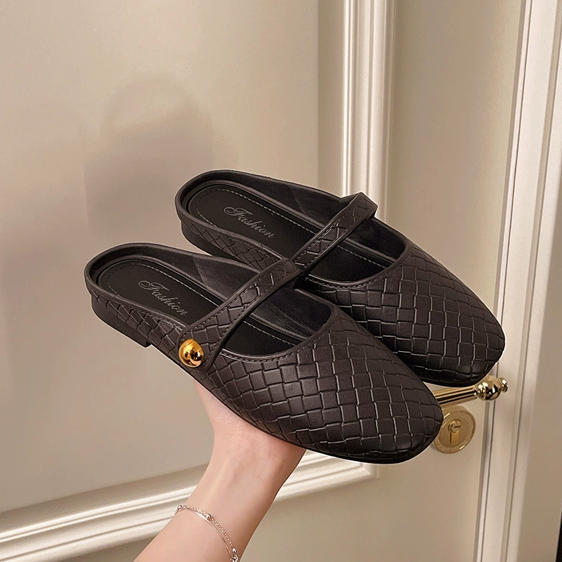 Ленивый Баотоу Половина тапочки женщины носят дикие модные корейские версии легкие и мягкие педали Мюллер Шладоу девушки