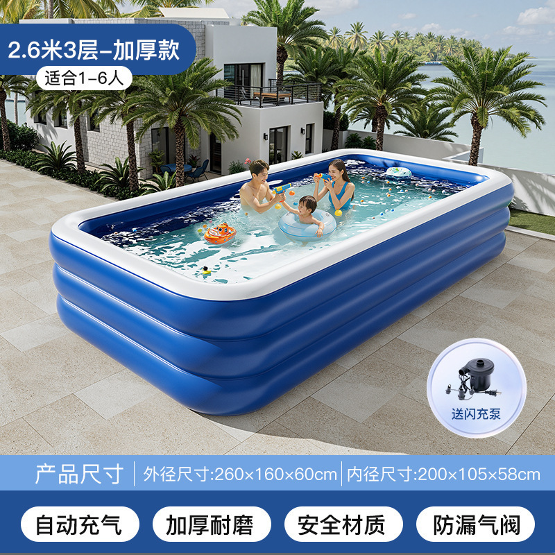 PVC 子供用インフレータブルプール家庭用屋外大型ファミリープール肥厚プラスチックベビーベビープール|undefined