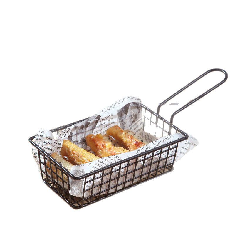 Canasta de papas fritas de acero inoxidable, cesta para pollo frito y aperitivos, vajilla creativa para cocina y restaurante
