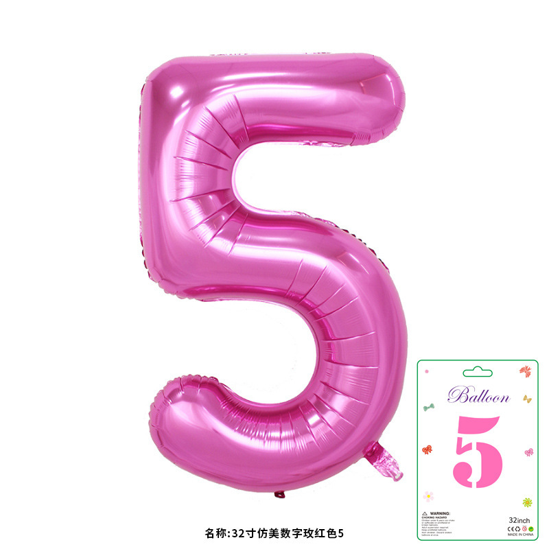 32寸卡装美版数字0到9气球儿童生日派对装饰婚庆婚房布置数字气球|undefined