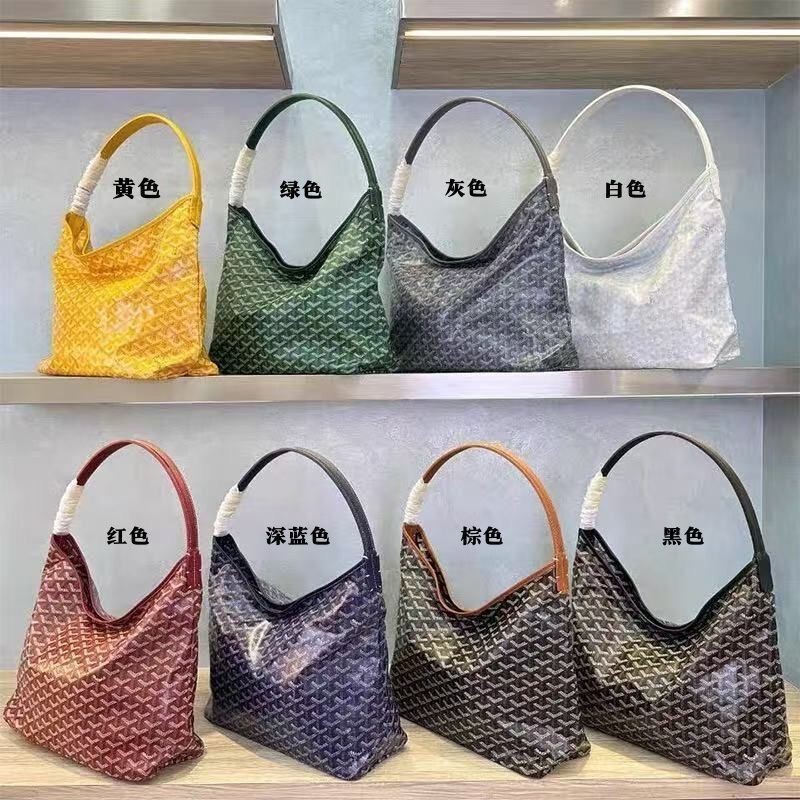 Goyard hobo bag, cotton and linen tote bag with zipper, dog-tooth pattern, tote bag, shopping bag, commuter tote bag