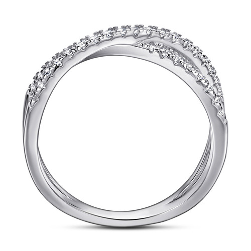 Tonglin jewelry letter s925 sterling silver ring women's fashion European and American double row diamond zircon accessories index finger ring wholesale