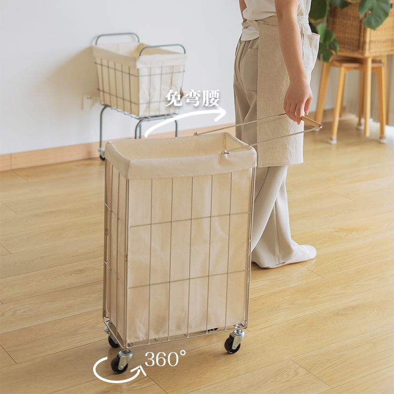 G5U Japanese-Style Dirty Clothes Basket Foldableable Stainless Steel Clothes Storage Basket Large Capacity Bathroom Laundry Basket Household Dirty Clothes