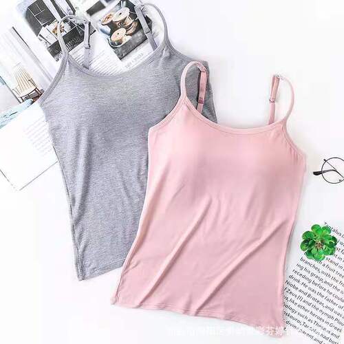 Halter vest for women, modal, inner strap, chest pad, integrated summer thin, sleeveless base, long top