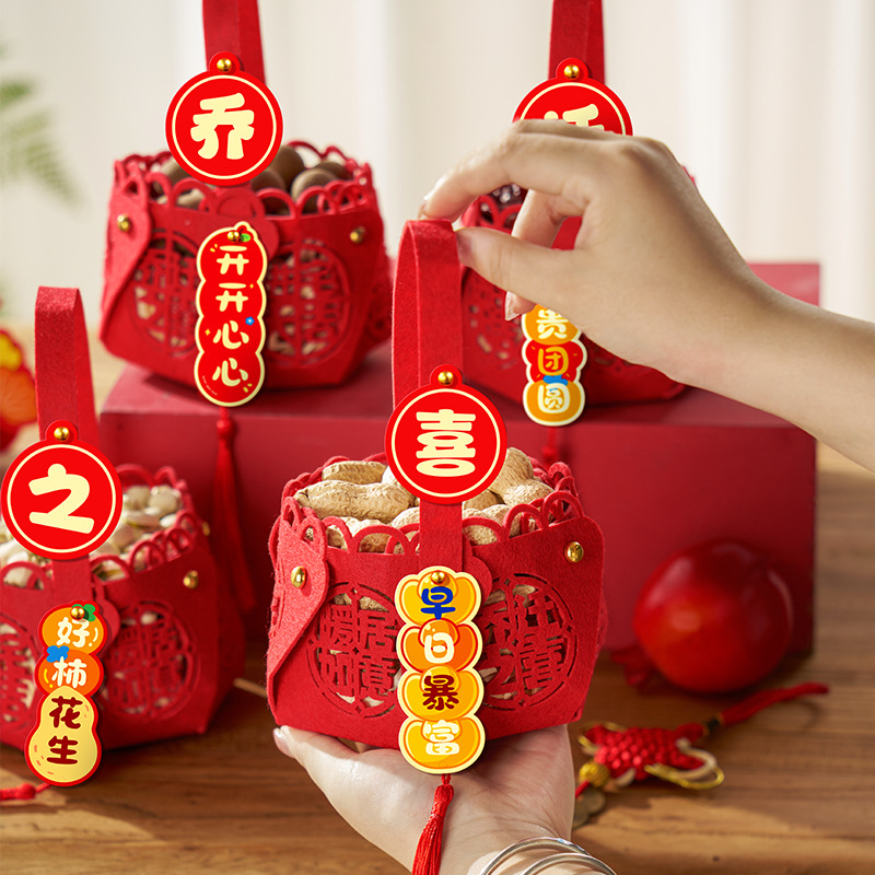 2024 nueva decoración de la casa nueva decoración de suministros de decoración de la casa gran conjunto completo de canasta de mano en la ceremonia de la casa adornamiento de la bandeja de frutas