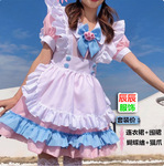 S-4XL大码女仆装 超萌大蝴蝶结洛丽塔连衣裙 女装大佬粉蓝可爱裙