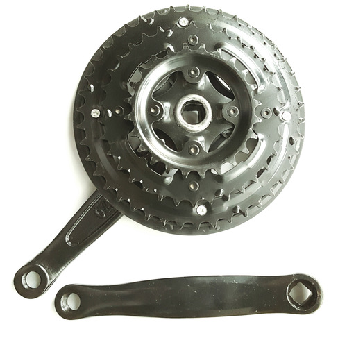 Bicycle wheel plate/chainring crank bicycle wheel plate three-piece transmission chain mountain bike high carbon steel crank chainring