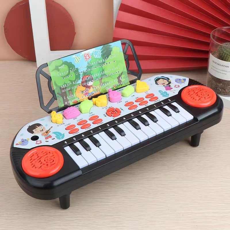(2개) 어린이 전자 피아노 피아노 조기 교육은 퍼즐을 재생할 수 있습니다 1-2-3-6 세 음악 장난감 초보자