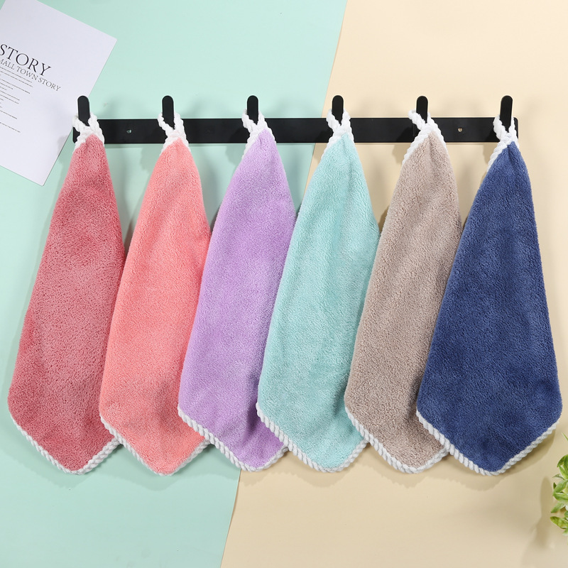 Children's towel kitchen bathroom absorbent soft coral fleece large square towel kindergarten small towel factory wholesale