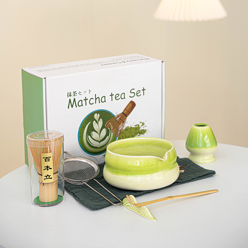 日本製ギフトボックスセット クロスボーダーインスタイル 抹茶ボウル 抹茶ティーセット 百本立陶器 クロスボーダー限定|undefined