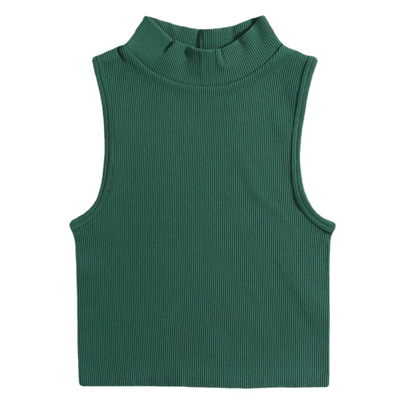 Amazon Cross-Border Autumn and Winter Ribbed Turtleneck Vest Nylon Sports Bra Quick-Drying Yoga Wear Underwear Tight-Fitting