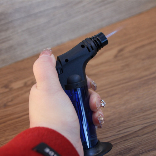 Transparent plastic welding gun inflatable windproof lighter home moxibustion lighter lock fire foreign trade cross-border wholesale