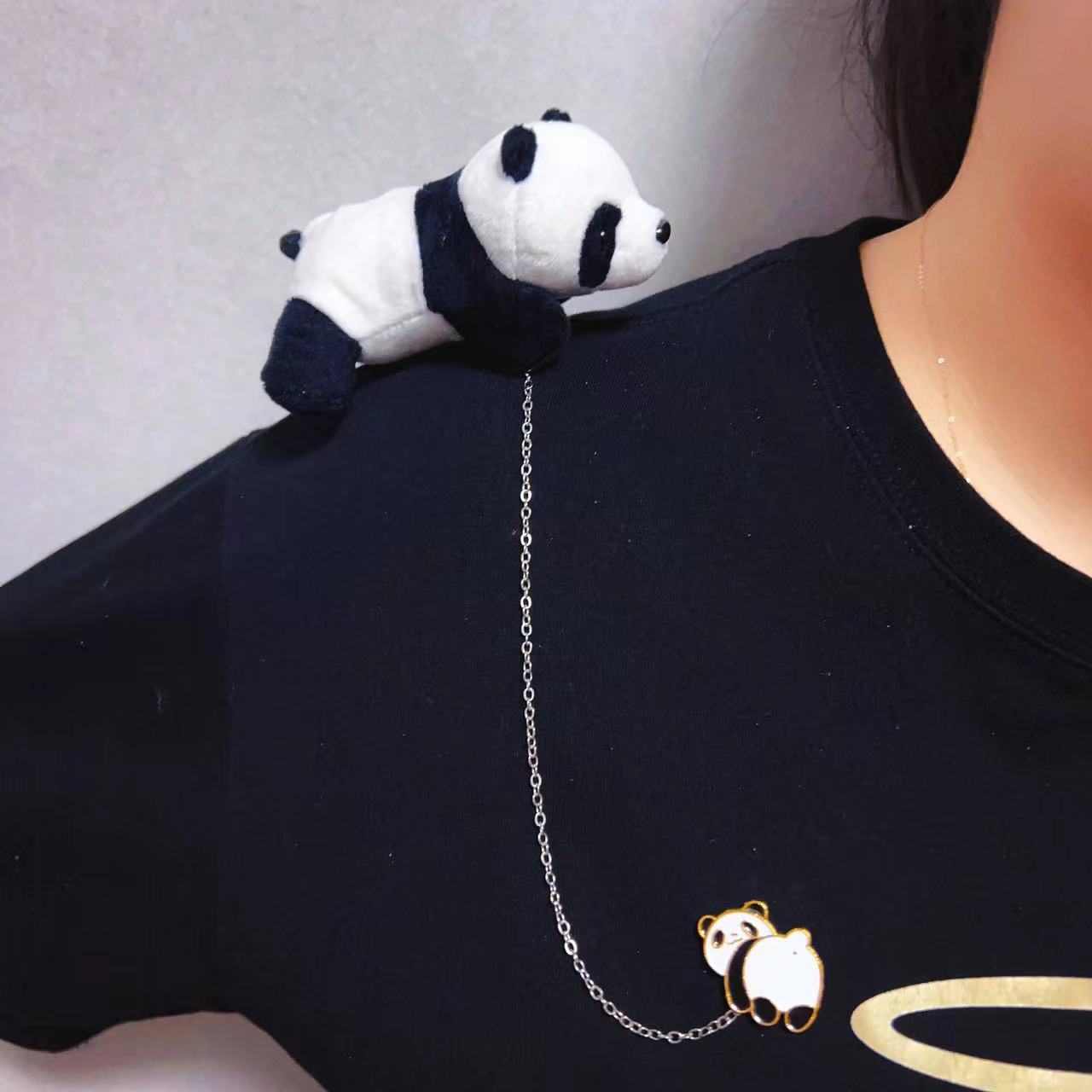 팬더 체인 브로치