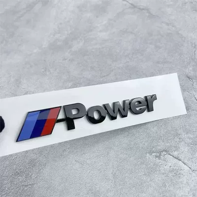 Special BMW emblem, Mpower rear badge, for 1 Series, 3 Series, 5 Series, 7 Series, X1, X2, X3, X4, X5, and X6 models; rear emblem sticker (Car logo) - standard-mpower