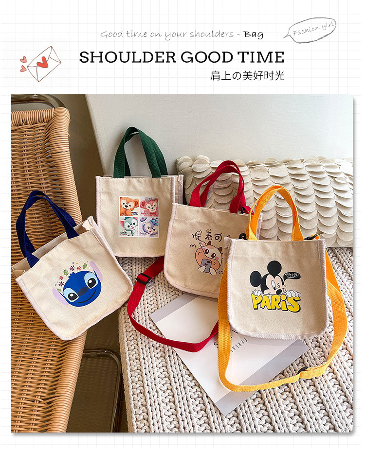 "Bag Girl 2021 New Trendy Korean style, fashionable and personalized printed single-shoulder bag for women, canvas hand-held crossbody small bag. undefined