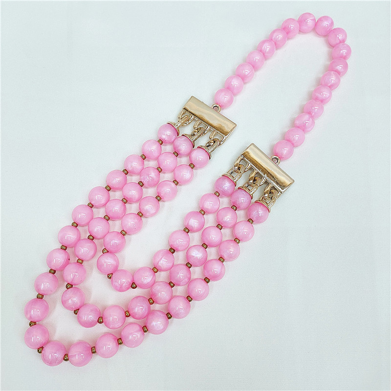 Conjunto De Pendientes De Collar De Cuentas Redondas Retro display picture 3