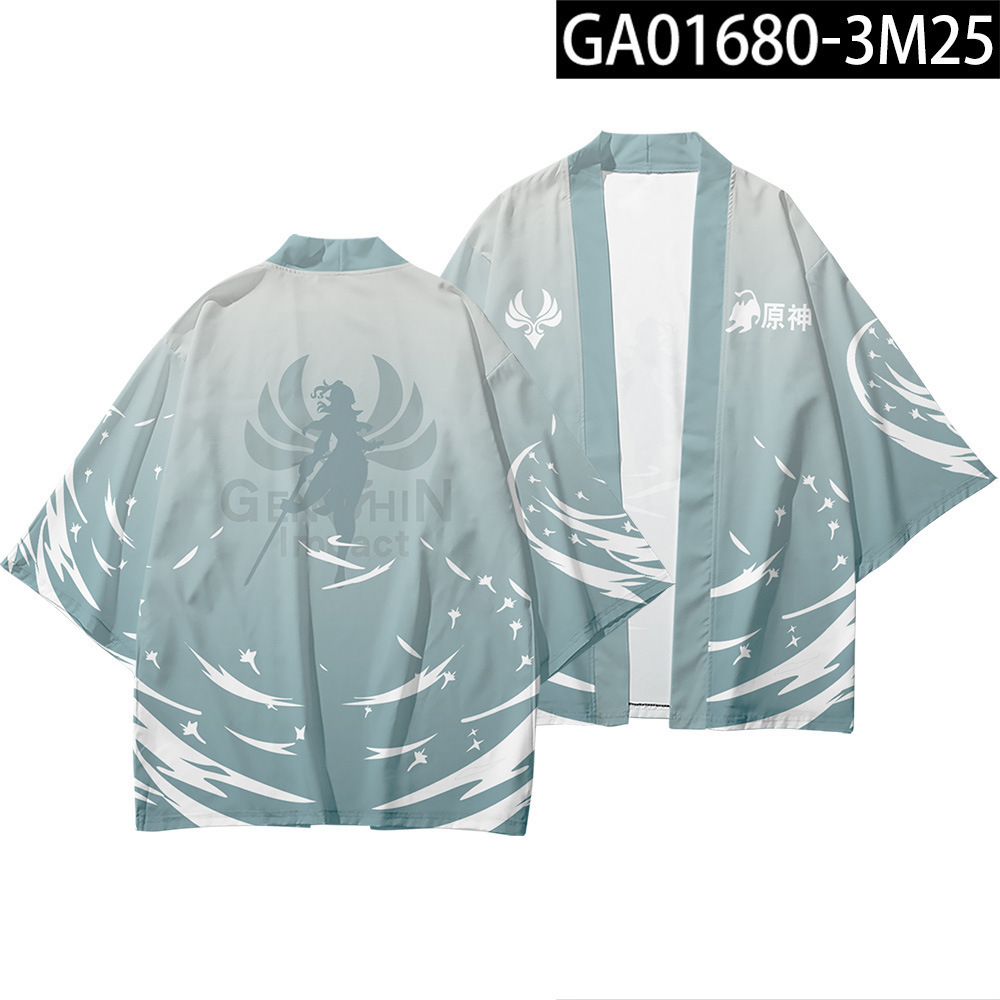 2024 verano anime cosplay dios original Genshin capa Riyue Keli cardigan kimono capa image 10