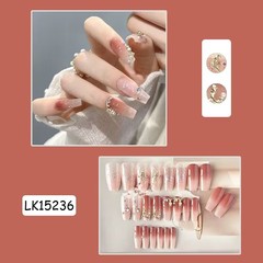 Glitter Nail Art Glue-on Artificial Nails Artificial Nail Clips Sparkling Long Nail Stickers Whitening Wearable Nail Art Removable Nail Art Wholesale