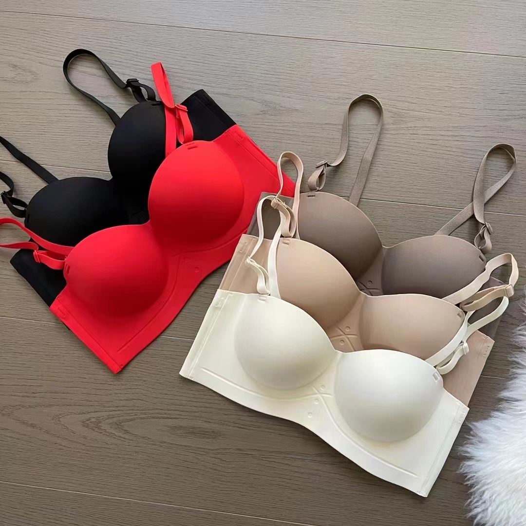 231 fuera del hombro media taza pequeño pecho empuja hacia arriba la ropa interior sin tirantes tubo superior belleza espalda antideslizante sin costuras inalámbrico sujetador traje
