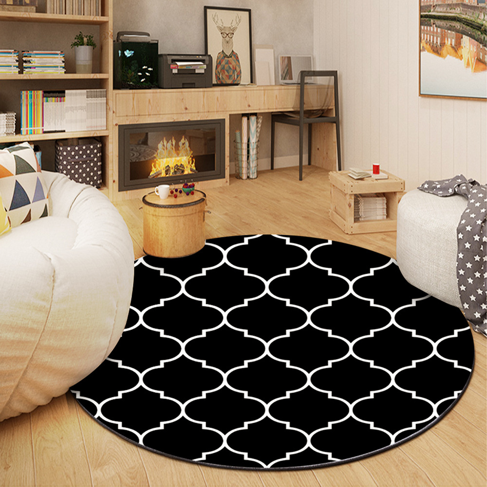 Tapete Redondo para Pie de Cama de Seda Artificial, Absorbente y Antideslizante para Sala de Estar image 29