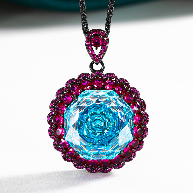 Venta caliente nuevo estilo Zhuang Shengsheng joyería fondo de cobre chapado en oro rosa corte temperamento traje de lujo ligero joyería de 18mm para mujer