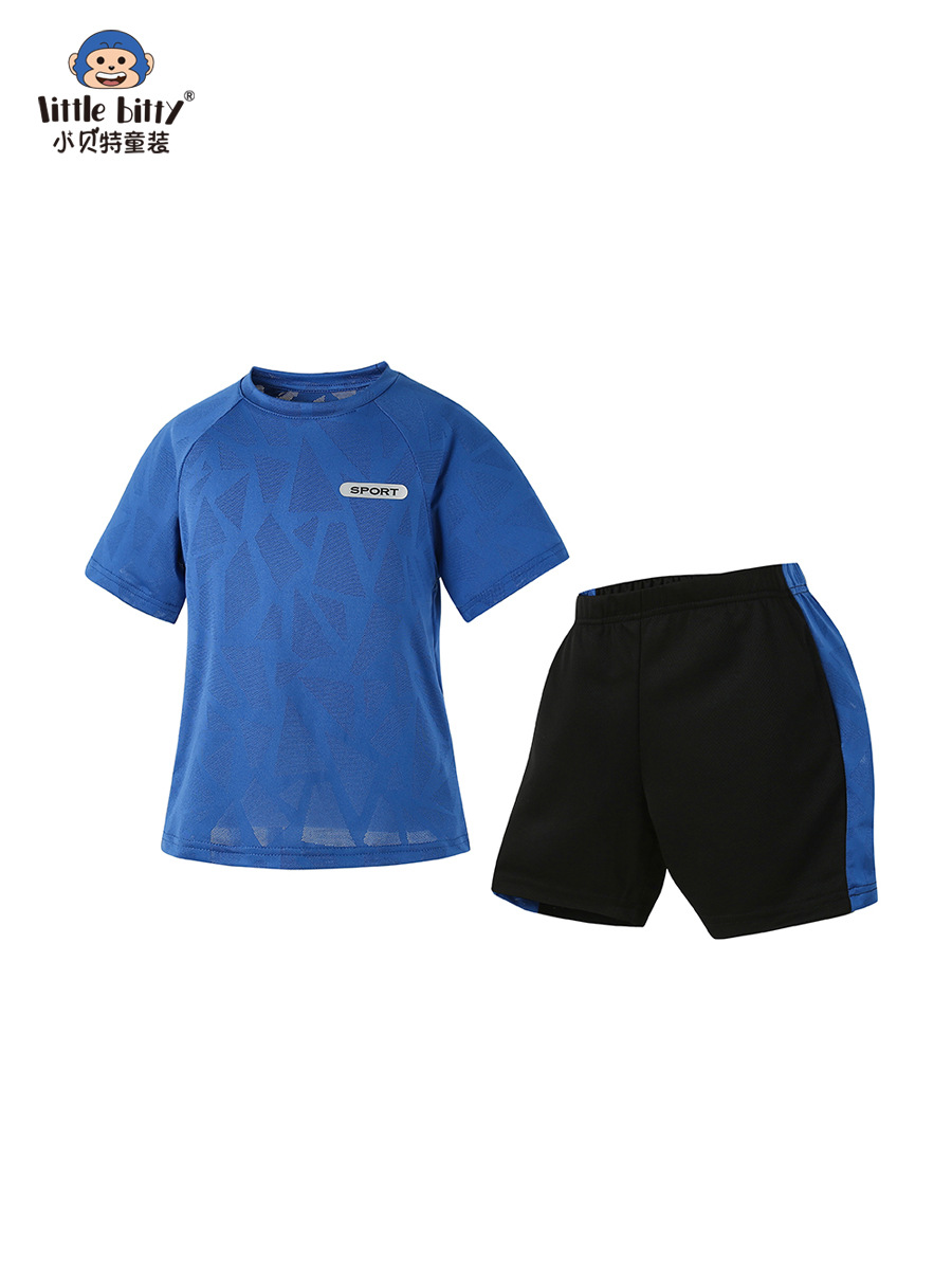 2025 Summer Kidsren's Sports Short-Sleeved Shorts Suit Boys' Quick-Drying Clothes Kidsren's Sportswear Quick-Drying Clothes