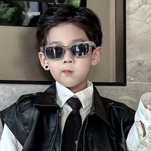 Children's Sunglasses Summer Sunscreen Sunglasses Retro Rectangular Street Shooting Baby Trendy Anti-UV Glasses for Boys and Girls