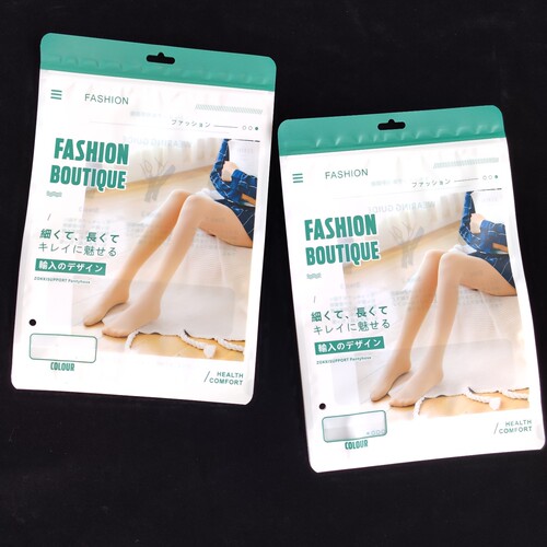 Ready-to-ship universal pantyhose, leggings, silk stockings, and faux leg sheaths—plus three-side-sealed plastic packaging bags available for wholesale.