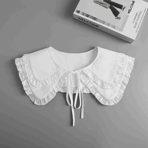 Double-layer doll collar blouse sweater decorative fake collar for women Spring Autumn Palace style shawl dickey collar with ruffles detachable collar