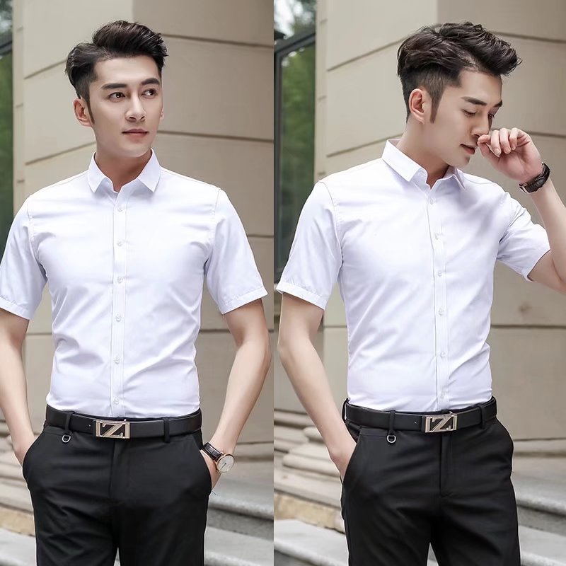 Summer white professional shirt for work
