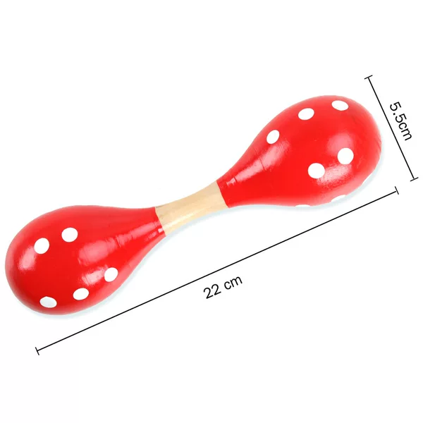 Wo Wow Selected Wooden Large Double-Headed Sand Hammer Kindergarten Children's Toy Infant Grasping Practice