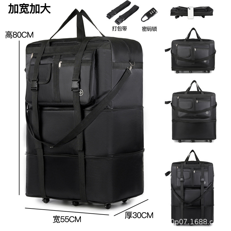 New 158 Aviation Checked Bag Large Capacity Study Abroad Suitcase Aircraft Checked Box Waterproof Foldableing Luggage