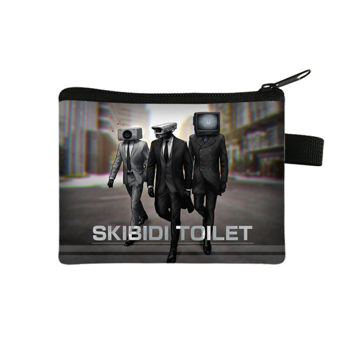 Toilet Person Children's Zero Wallet Student Portable Cartoon Small Wallet Coin Key Polyester Storage Bag