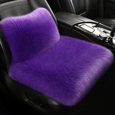 Wool pad – Long Wool Single-Piece Car Universal - violet-single-seat-lumbar-support