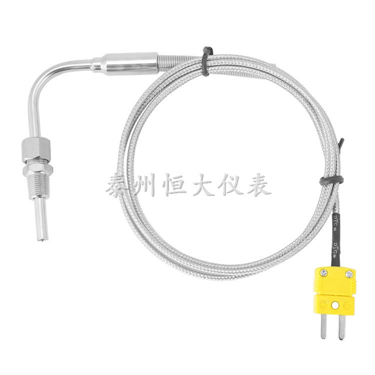 K type open elbow type with male plug open elbow thermocouple temperature sensor with yellow male plug