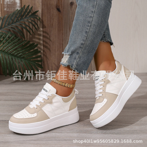 Spring small white shoes, new Korean style ins female students platform sole height-increasing sports skate shoes, casual small white shoes